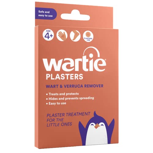 Wartie Plasters - Verruca & Wart Remover - Protect Treat and Prevent - Easy Wart and Verruca Treatment for Hands and Feet - Prevent Spreading Warts - Safe for Adults and Children Aged 4+ - Pack of 15