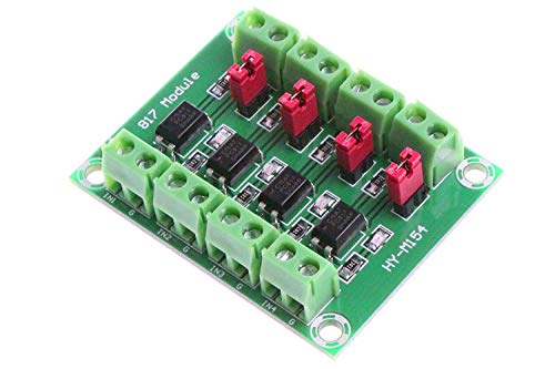DollaTek PC817 Módulo Adaptador de convertidor de Voltaje de Placa de Aislamiento de 4 Canales Módulo Adaptador de Controlador 3.6-30V Aislado fotoeléctrico