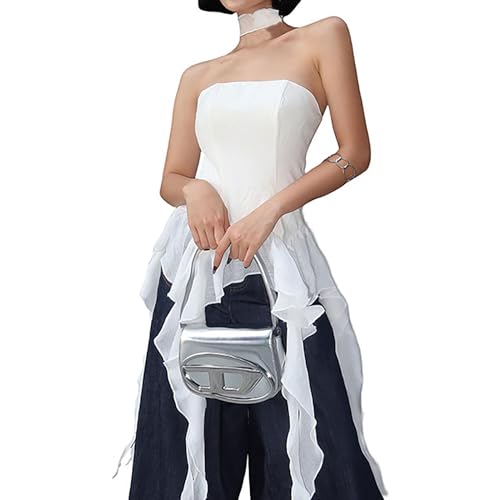 Womens Sleeveless Backless Going Out Crop Tank Top Sexy Asymmetrical Ruffle Flowy Trendy Summer Tops Outfits2