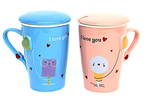 Lot de 2 tasses en forme de cœur le cadeau idéal pour la Saint-Valentin