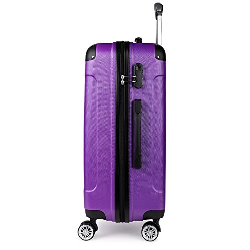 Kono ABS Light Weight Hard Shell 4 Wheel Travel Trolley koffer Bagage Set 20" Size Koffers Paars (20-inch) - Afbeelding 7
