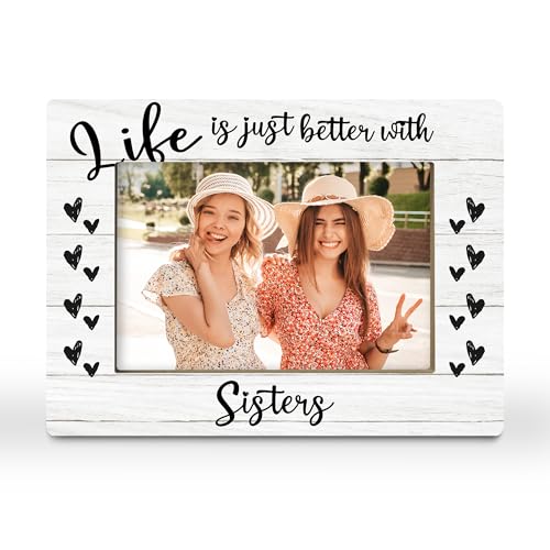 CGBHW Sister Picture Frame Sister Gifts from Sisters Sibling Long Distance Relationship Sisters Appreciation Gifts Photo Frame 4x6 Horizontal Photo for Tabletop Display