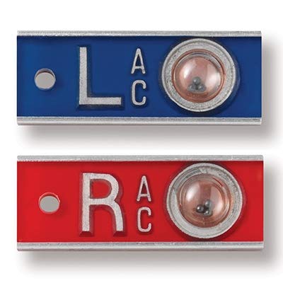 X-Ray Markers with Positioning Beads (Aluminum)- Left & Right Set, 1/2" Lead Letters "L" & "R"