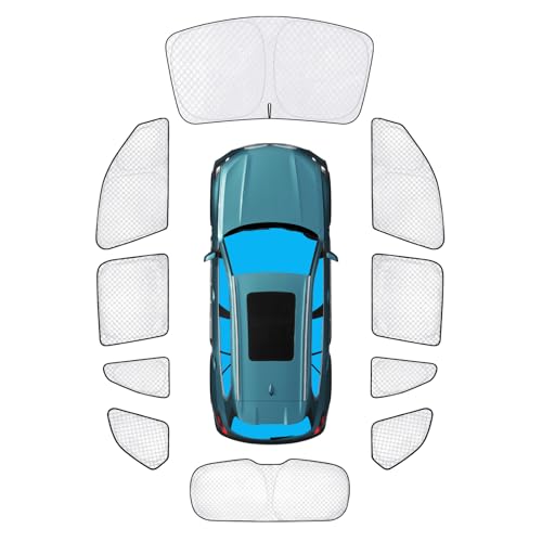 Image of KMF 10pcs Thicken Sun Shades Custom Fit for BMW X5 Accessories 2019-2025 2026, Full Car Window Covers Sunshade for Windshield Side Rear, UV Block Protecting Privacy for Car Camping Blackout Outdoor
