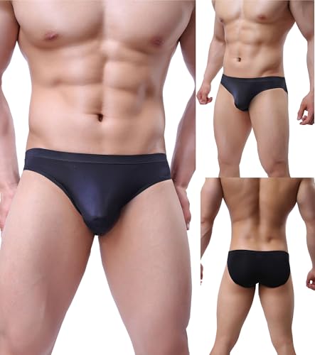 Gudan Mens Silky Bikini Briefs Low Rise Underwear Pack of 4 or 82