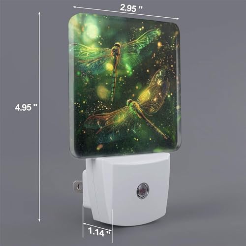 Image of Led Night Light, Dragonfly Decorative Plug in Nightlights,with Smart Auto Dusk to Dawn Night Light for Bedroom, Kitchen, Nursery, Bathroom