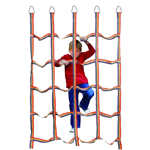 Red de escalada genérica de cuerda de 72.8 pulgadas, escaleras de escalada para columpio, Red de cuerda de escalada arco en nylon | Obstáculo portátil de alta resistencia de escala de sangre