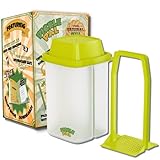 Pickle Pal Pickle Container with Strainer | Jalapeno Container Includes Pickle Grabber | Pickle Jar with Strainer for Olives, Fruit, Veggie Containers | Pickle Holder 40 oz