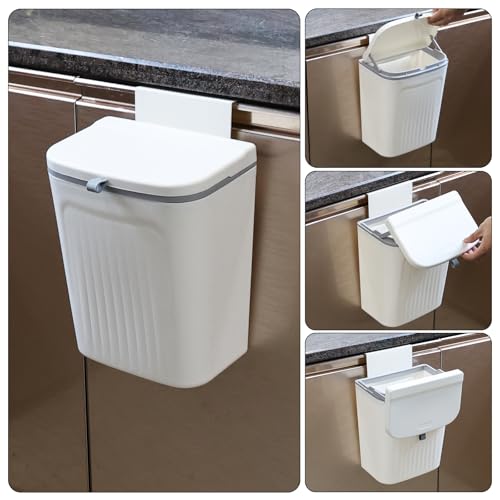Caneca rectangular colgante blanca para cocina 12L