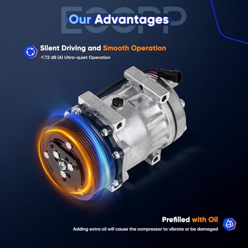 Image of ECCPP A /C Compressor with Clutch Fit for Case IH Tractor New Holland T7030 T7040 T7050 T7060 AC Compressor