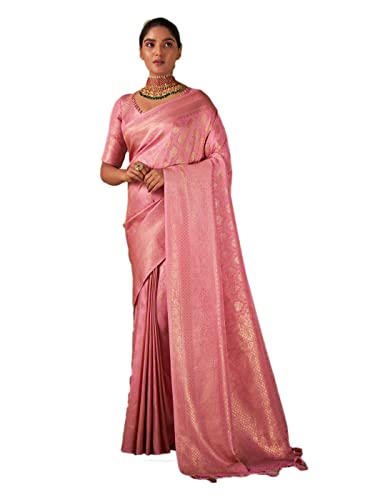 Sari en soie pour femme Banarasi Art avec chemisier sans couture
