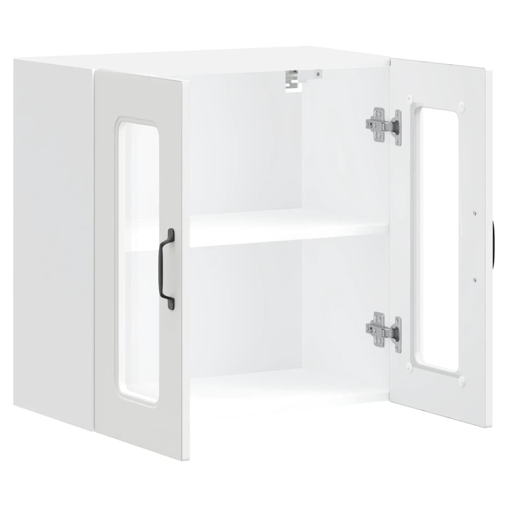 vidaXL Armoire Murale de Cuisine avec Porte en Verre Kalmar Blanc, Meuble Mural de Cuisine, armoires murales avec Portes, Armoire Murale de Cuisine avec Portes