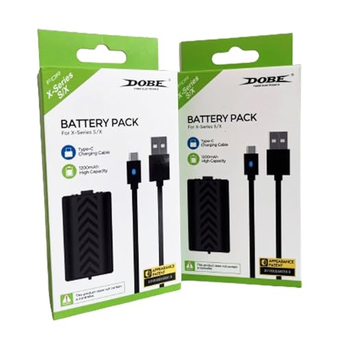 Kit 2 Baterias Recarregáveis + Cabo USB Tipo C Preto para Controle Manete de Xbox Series X/S Completo