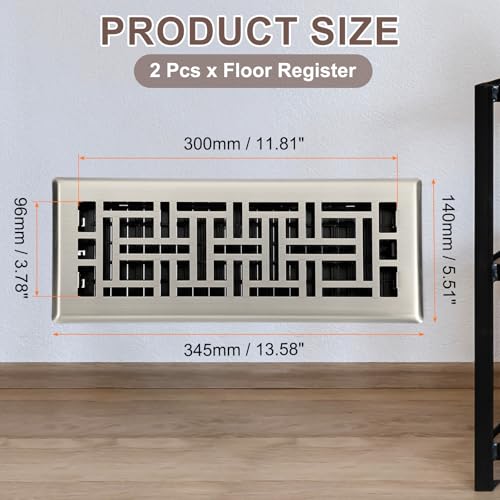 Grille d'aération réglable en acier robuste avec clapet oscillant