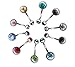 15 PCS Assorted Colors Belly Button Ring Surgical Steel Hypoallergenic Lead and Nickel Free,14 Gauge Navel Piercing Body Jewelry (15 PCS:Steel Ball)