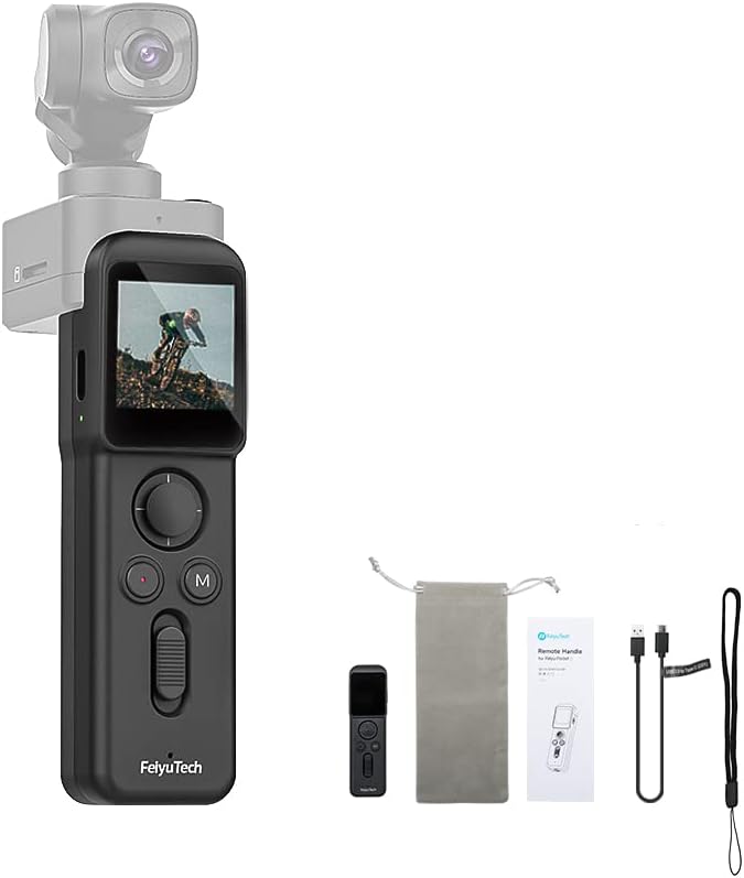 Cordless Detachable Remote Handle with 1.3" Touch Screen for Feiyu Pocket 3 Camera Stabilizers, Pocket-Sized(30.8 * 29.6 * 105.3mm)