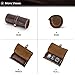 Hiram Genuine Leather Travel Watch Case Roll Organizer Classic, Leather 3-Watches Roll Case for Watches and Bracelets-Coffee