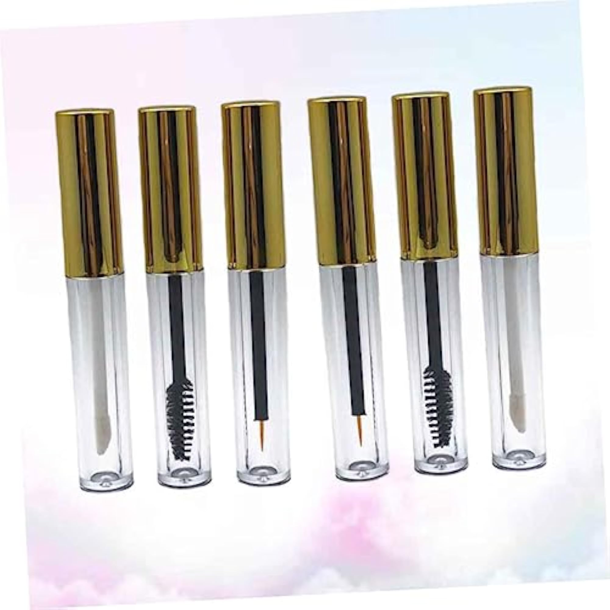 6pcs Makeup Sub Bottles with Golden Caps for Lip Gloss