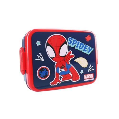 My sweety pop Spidey - Caja de merienda para niños, guarderías, escuelas, vacaciones, comida de 16 cm, idea de regalo (Spidey - azul/rojo)