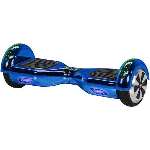 Robway W1 Hoverboard | 𝐃𝐀𝐒 𝐎𝐑𝐈𝐆𝐈𝐍𝐀𝐋 ® Hoverboards für Kinder Jugendliche & Erwachsene - APP Steuerung - 𝟮 x 𝟯𝟓𝟬 Watt Motoren - Self-Balance Funktion - Bluetooth (Blau Chrom)