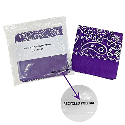 Image of Single Pack Bandanas 60s Premium Cotton Soft Thin Handfeel Large Handkerchief for Men and Women