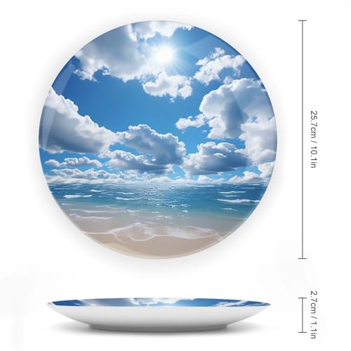 Plato decorativo de porcelana hueso 10 pulgadas blanco miniatura 2