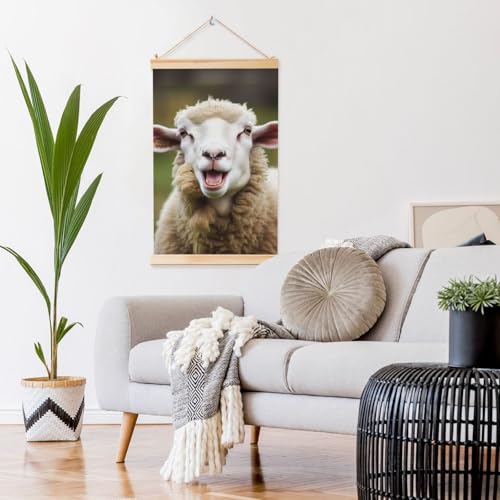 Cadre mouton rigolo pour mur vide | Toile déco prête à accrocher 91x61