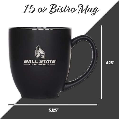 Image of Rico Industries NCAA Primary 15-Oz Personalized Matte Black Bistro Mug - for Hot or Cold Drinks