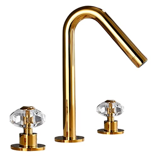 Mitigeur de lavabo en laiton et cristal haut de gamme pour évier 8 pouces