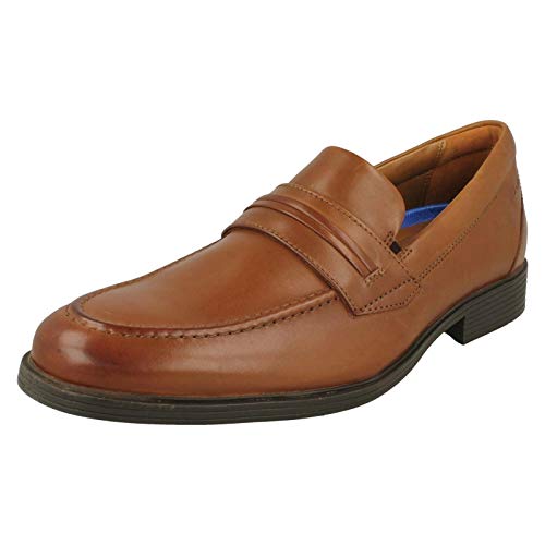 Image of Clarks Mens Whiddon Loafer Black Leather Loafers