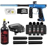 Maddog Empire Mini GS Electronic Full Auto Paintball Gun Marker w/ 48/3000 HPA Paintball Tank, Empire Halo Too Electronic Loader, 4-Pod Harness & (4) Pods Starter Package - Dust Blue/Black
