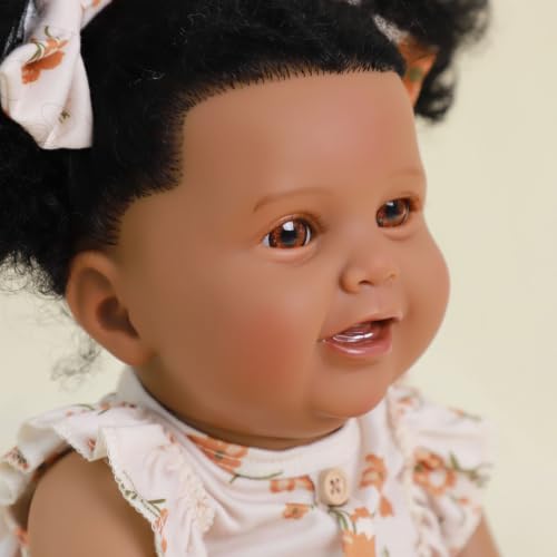 Muñeca Reborn Realista 18 Pulgadas Negra Artesanal miniatura 3