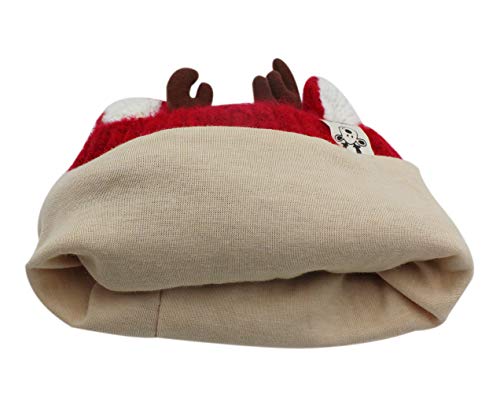 Cute Reindeer Antlers Baby Beanie Soft Warm Crochet Knitted Hat For Toddler Girls Boys Red #TOP5