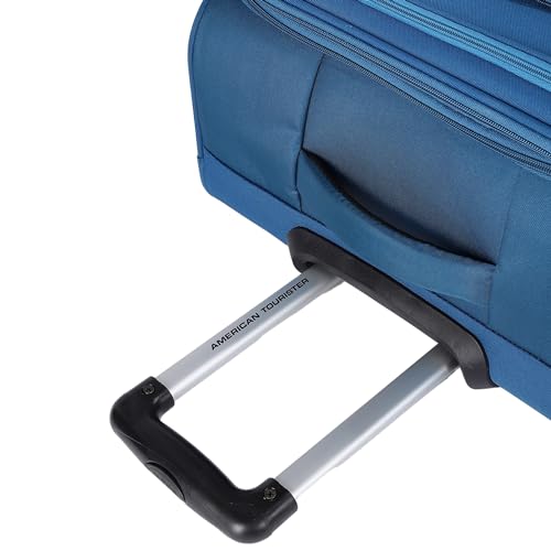 Image of American Tourister Apolo 70 cms Check-in Polyester Soft Sided 4 Spinner Wheels Luggage /Suitcase /Trolley Bag (Blue)