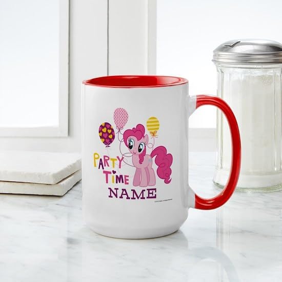 CafePress Custom Personalized MLP Pinkie Pie Party Time Personalized Large Mug 15 oz (444 ml) Ceramic Coffee Mug