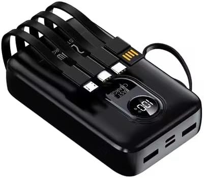 Power Bank 20000mAh Carregador Portátil Rápido 22.5W com 4 Cabos ...