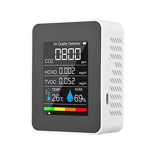 Mibee Monitor portátil de qualidade do ar Detector interno de CO2 5 em 1 Formaldeído HCHO TVOC Teste
