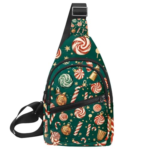 Mochila cruzada de Navidad para correr y entrenar al aire libre con correa regulable