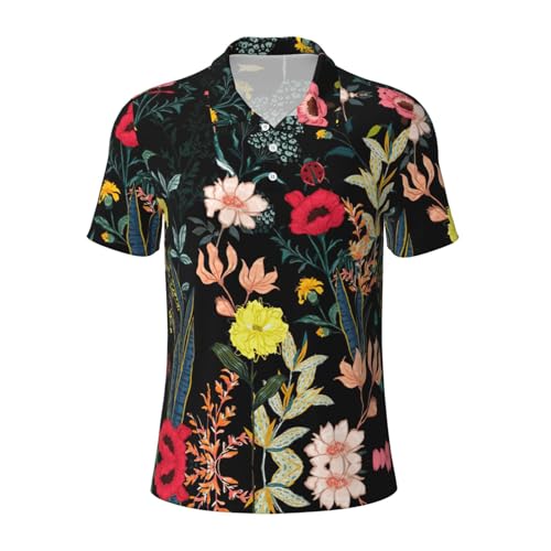 Chemise de golf fleurie bohème pour homme idéale pour l'été au quotidien