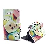 König Design Handyhülle Kompatibel mit ZTE Blade L3 Handytasche Schutzhülle Tasche Flip Case mit Kreditkartenfächern - Marshmallows