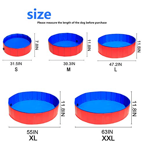 Umardoo Foldable Dog Pet Bath Pool, Collapsible Swimming Pool For Dogs, Portable Pvc Pet Paddling Bath Tub Dog Pools For Large Dogs (Small-31'' X 12'') #TOP4