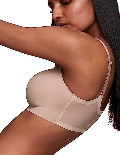 Image of EBY Seamless Support Bralette with Adjustable Straps, Bralettes for Women, Wireless Bra for Women - Nude, Small Plus