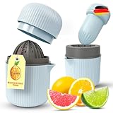 SALIVANS®️ Premium Zitronenpresse - Hochwertige Saftpresse BPA frei - Entsafter für Gemüse und Obst - Orangenpresse für deine täglichen Vitamine - Manuelle Zitruspresse - Fruit Juicer - (Blue)