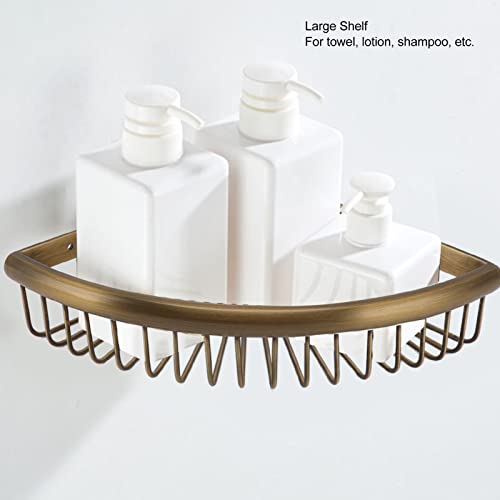 Fockety Retro Brass Corner Shower Caddy, Rust Resistant Wall Mounted Shower Organizer, Space Saver Rack for Bathroom Kitchen - Image 2
