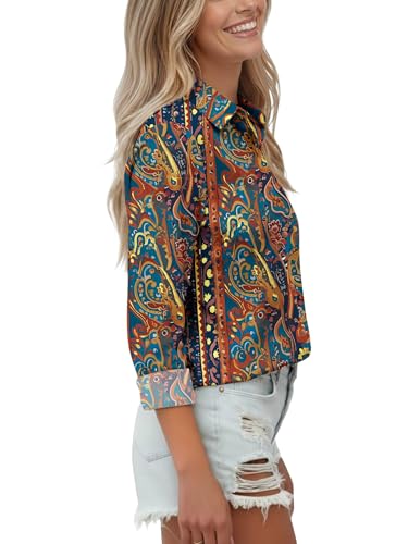 Image of Soft Wrinkle-Free Button Down Stretch Shirts for Women, Breathable Moisture-Wicking Casual Work Dress Tops