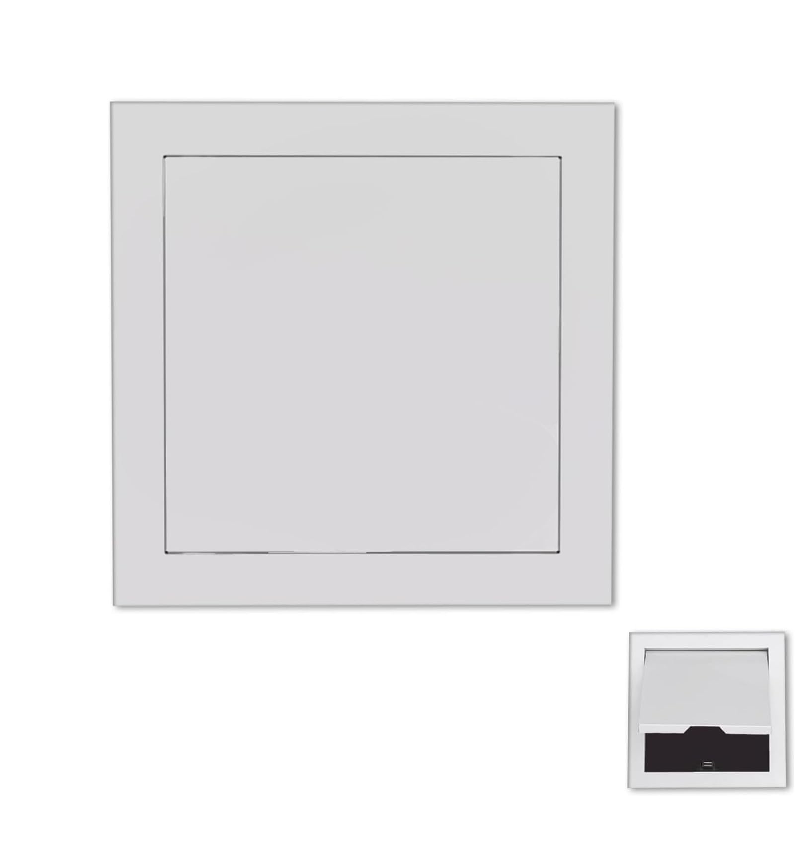 Genérico Trampilla Pladur, Panel de Acceso, Puerta de Revisión de Metal con Marco de Aluminio para Cables, Tuberías, Contadores – Interior y Exterior,White-30x30cm