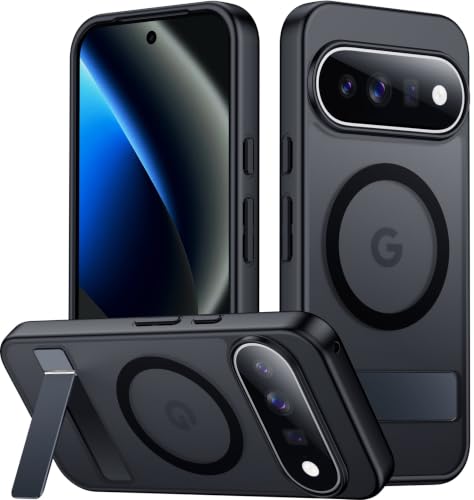 Image of SPIDERCASE for Google Pixel 11 Pro Case, Built-in Stand, Black | [3 Stand Ways] [Military Grade Drop Protection] Invisible Stand Shockproof Slim Case for Google Pixel 11 Pro