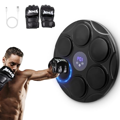 wowtron Music Boxing Machine for Adults, Bluetooth Musical Punching Workout Machine with Gloves...