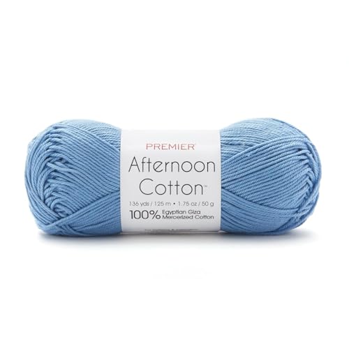 Premier Yarns Afternoon Cotton Yarn, Made of Egyptian Giza Mercerized Cotton, Light Weight, Machine Washable, Ideal for Crocheting and Knitting, Ballet Slipper, 1.75 oz, 136 yards2