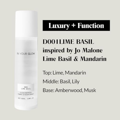 Image of In Your Glow Fabric & Room Mist Spray- Long-Lasting Clean Scent, Unisex Luxury Fragrance & Odor Eliminator, 100ml- D001 LIME BASIL